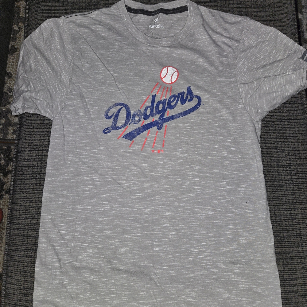 Fanatics Gray Dodgers Baseball Tee